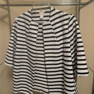 Chico's Black  and White Striped Jacket